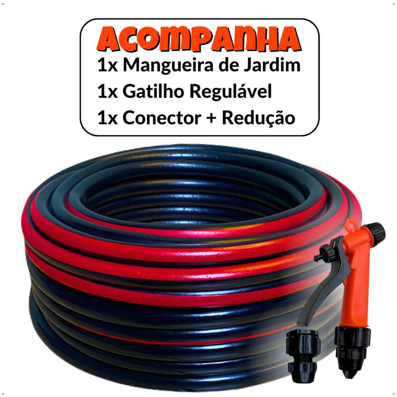 Kit Completo Mangueira de Jardim com Gatilho e União – Reforçada e Antitorção