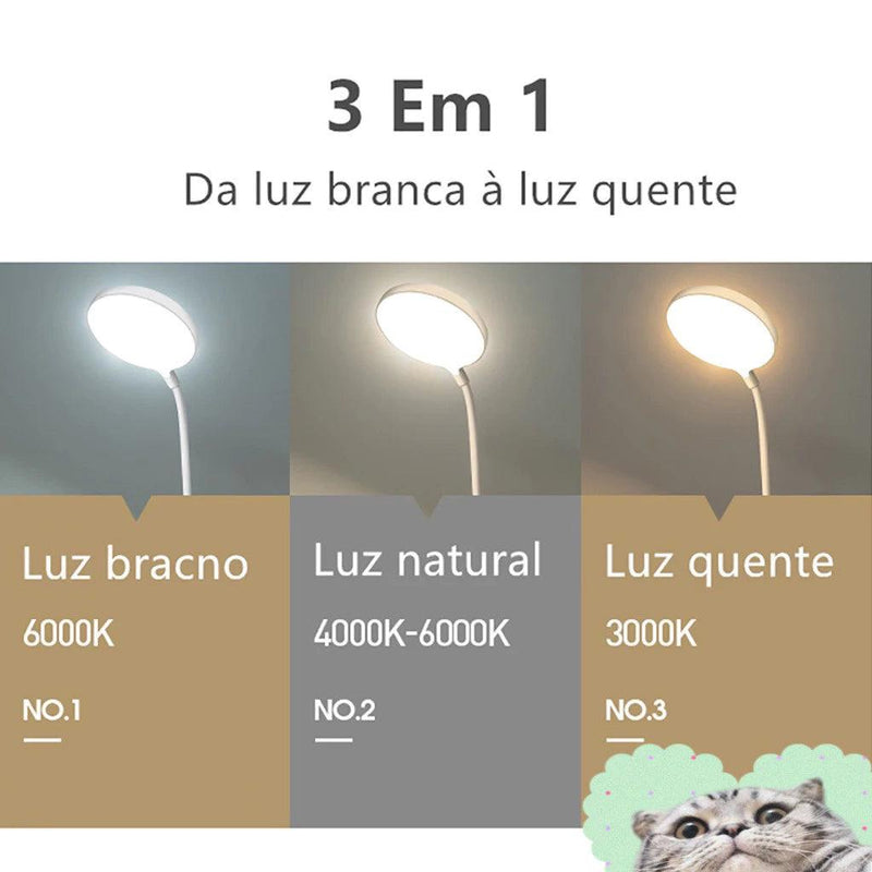 Luminária de Mesa LED Recarregável